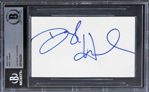 Daryl Hannah Wall Street Authentic Signed 3x5 Index Card Autographed BAS Slabbed