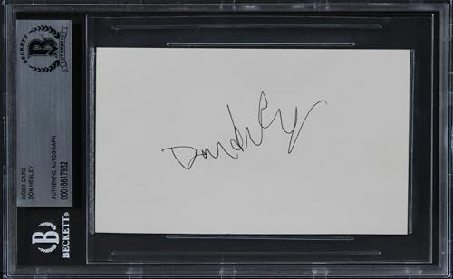 Don Henley The Eagles Authentic Signed 3x5 Index Card Autographed BAS Slabbed