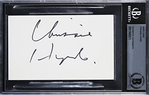 Chrissie Hynde The Pretenders Authentic Signed 3x5 Index Card BAS Slabbed