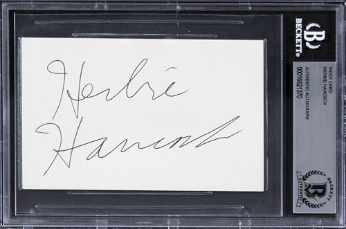 Herbie Hancock Musician Authentic Signed 3x5 Index Card BAS Slabbed 2