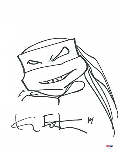 Kevin Eastman Authentic Signed 11X14 Ninja Turtles Sketch PSA/DNA #Y14999