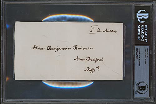 John Quincy Adams Authentic Signed 3.35x6.3 Free Frank Autographed BAS Slabbed