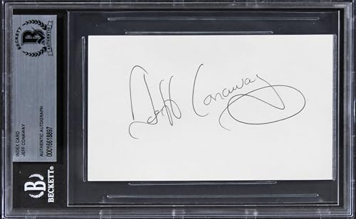 Jeff Conaway Grease Authentic Signed 3x5 Index Card Autographed BAS Slabbed 1