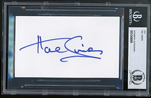 Hal Linden Barney Miller Authentic Signed 3x5 Cut Signature Autographed BAS Slab