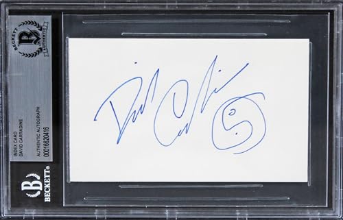 David Carradine Kill Bill Vol 2 Authentic Signed 3x5 Index Card BAS Slabbed 1