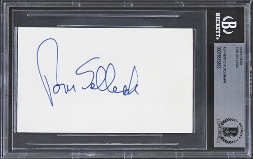 Tom Selleck Magnum P.I. Authentic Signed 3x5 Index Card Autographed BAS Slabbed