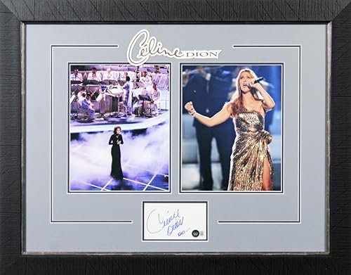 Celine Dion Authentic Signed 3x5 Index Card Framed Display BAS #BL98058