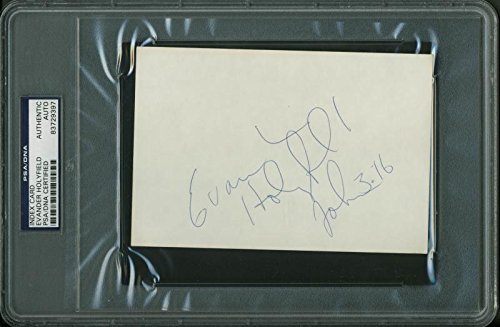 Evander Holyfield Boxing Authentic Signed 4X6 Index Card PSA/DNA Slabbed 3