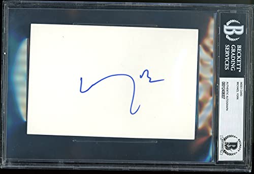 Michael York Romeo + Juliet Authentic Signed 4x6 Index Card BAS Slabbed