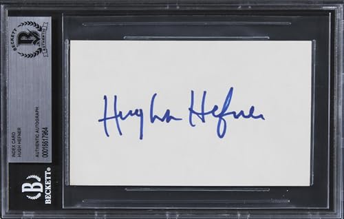 Hugh Hefner Playboy Authentic Signed 3x5 Index Card Autographed BAS Slabbed 2