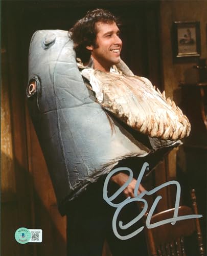 Chevy Chase Saturday Night Live Authentic Signed 8x10 Shark Head Photo BAS Wit