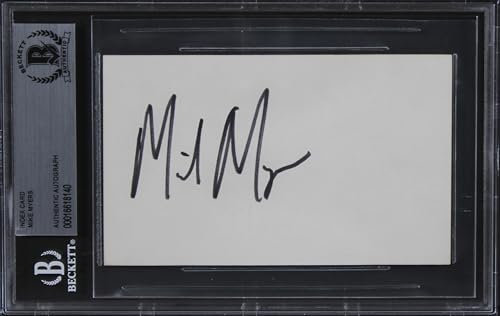 Mike Myers Austin Powers Authentic Signed 3x5 Index Card BAS Slabbed 3