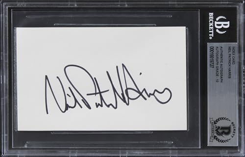 Neil Patrick Harris How I Met Your Mother Signed 3x5 Index Card Auto 10 BAS Slab