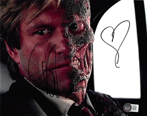 Aaron Eckhart Batman The Dark Knight Signed 8x10 Photo w/ Black Sig BAS 1