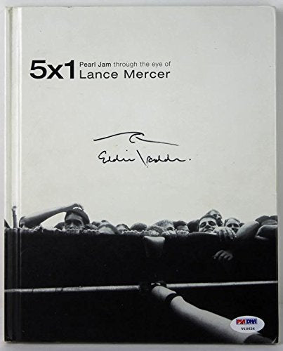 Eddie Vedder Signed 5X1 Lance Mercer Pearl Jam Book W/ Wave Sketch PSA #V10624