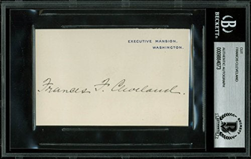 Francis Cleveland Authentic Signed 2.75x4.25 White House Card BAS Slabbed