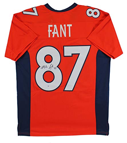 Noah Fant Authentic Signed Orange Pro Style Jersey Autographed BAS Witnessed