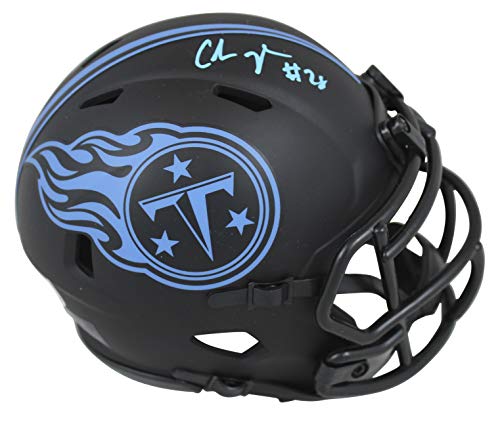 Titans Chris Johnson Authentic Signed Eclipse Speed Mini Helmet BAS Witnessed