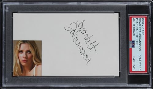 Scarlett Johansson Black Widow Signed 3x5 Index Card Auto 10! PSA/DNA Slabbed