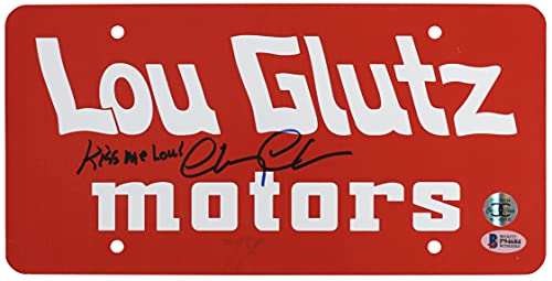 Chevy Chase Vacation "Kiss Me Lou!" Signed Lou Glutz License Plate BAS #P94684