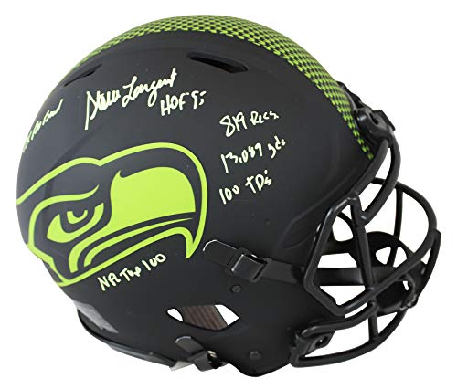 Seahawks Steve Largent "Career Stat" Signed Eclipse F/S Speed Proline Helmet BAS