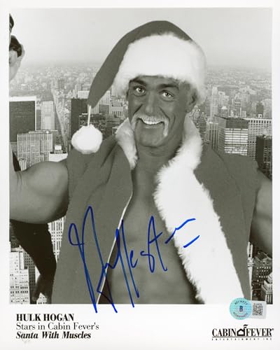 Hulk Hogan Santa with Muscles Authentic Signed 8x10 Photo BAS #BL44838