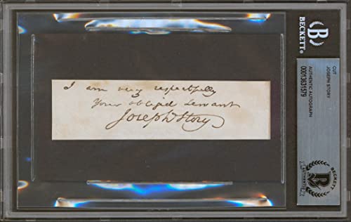 Joseph Story Authentic Signed 1.25x4.5 Cut Signature Autographed BAS Slabbed
