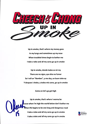 Cheech Marin Authentic Signed Up in Smoke Lyric Music Sheet BAS #Q76951
