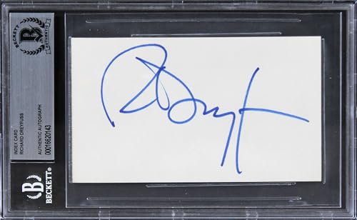 Richard Dreyfuss Jaws Authentic Signed 3x5 Index Card Autographed BAS Slabbed