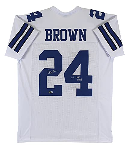 Larry Brown "SB XXX MVP" Signed White Pro Style Jersey Autographed BAS Witnessed