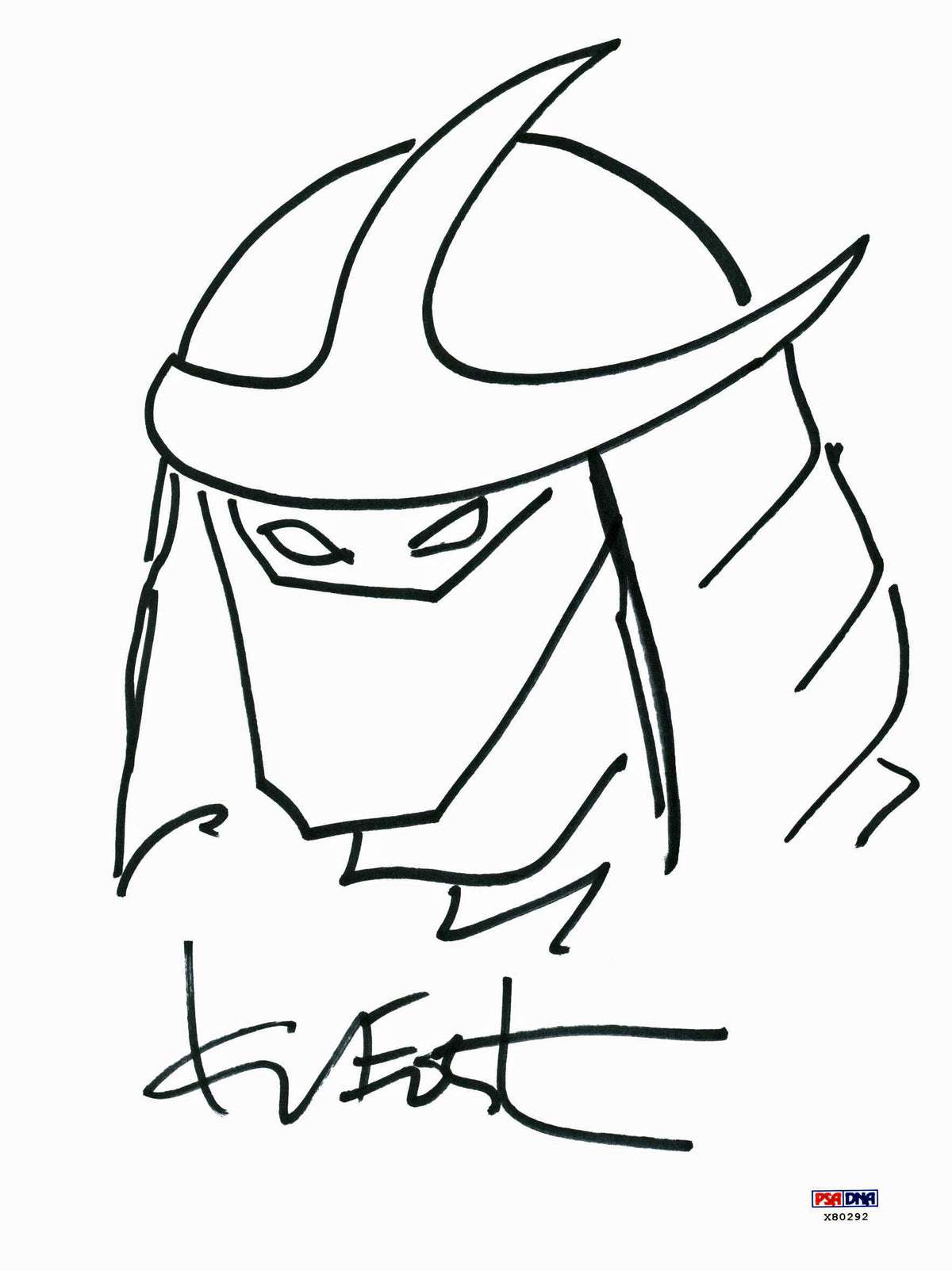 Kevin Eastman Authentic Signed 9x12 Ninja Turtles Sketch PSA/DNA #X80292