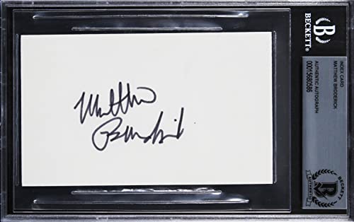Matthew Broderick Ferris Bueller's Day Off Signed 3x5 Index Card BAS Slabbed