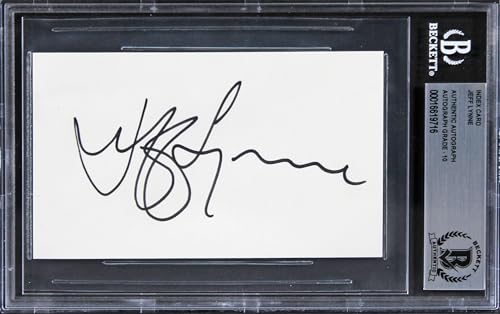 Jeff Lynne Traveling Wilburys Signed 3x5 Index Card Auto Graded 10! BAS Slabbed