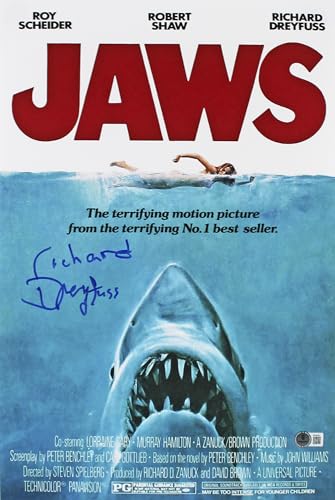 Richard Dreyfuss Jaws Signed 12x18 Mini Movie Poster Photo BAS #BN62063
