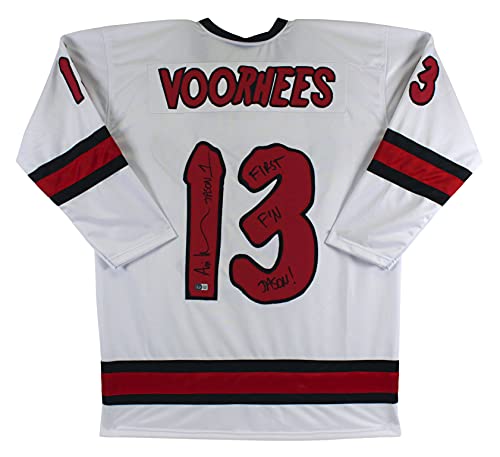Ari Lehman "First F'n Jason" Signed White Jason Voorhees Hockey Jersey BAS