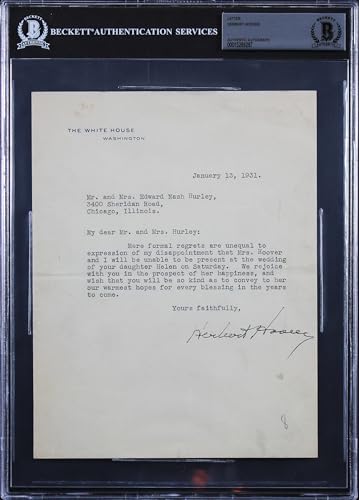 Herbert Hoover Signed 7x8.75 1931 Letter On White House Letterhead BAS Slabbed 2