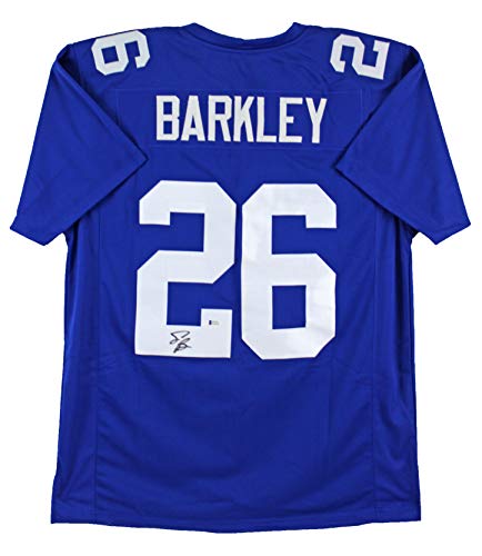 Saquon Barkley Authentic Signed Blue Pro Style Jersey Autographed BAS #E12731
