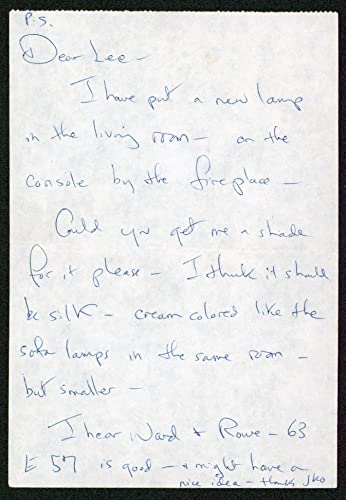 Jacqueline Onasis Kennedy Signed 4.25x6.25 Handwritten Letter BAS #AB14362