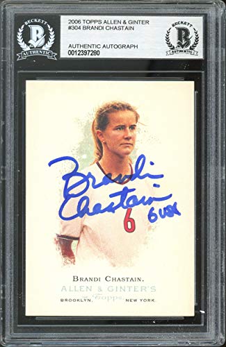 Brandi Chastain Signed 2006 Topps Allen & Ginter #304 Card BAS Slabbed #12397280