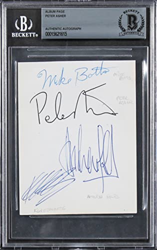 Peter Asher Beatles Authentic Signed 3.5x4.5 Album Page Autographed BAS Slabbed