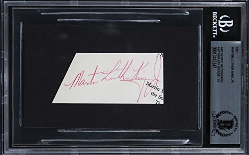 Martin Luther King Jr. Signed 1.5x3 Cut Signature Auto Graded 10! BAS Slabbed
