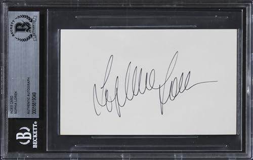 Sophia Loren Two Women Authentic Signed 3x5 Index Card Autographed BAS Slabbed