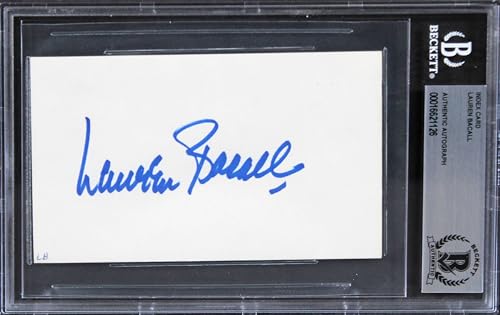 Lauren BaCall To Have and Have Not Authentic Signed 3x5 Index Card BAS Slabbed 1