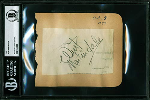 Wink Martindale Tic-Tac-Dough Signed 2.75x4.25 Cut Signature BAS Slabbed
