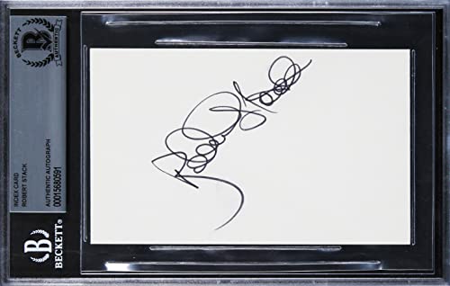 Robert Stack The Untouchables Authentic Signed 3x5 Index Card BAS Slabbed