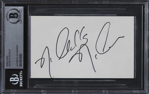 Nichelle Nichols Star Trek Authentic Signed 3x5 Index Card BAS Slabbed