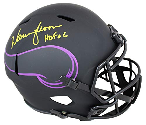 Vikings Warren Moon "HOF 06" Signed Eclipse Full Size Speed Rep Helmet BAS Wit