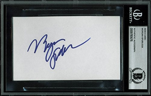Morgan Spurlock Super Size Me Authentic Signed 3x5 Index Card BAS Slabbed