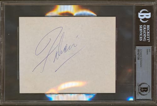 Fabian Forte North To Alaska Authentic Signed 4.5x5.5 Cut Signature BAS Slabbed