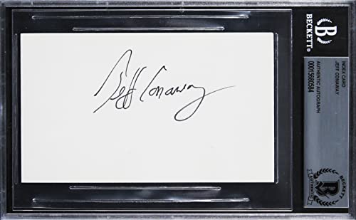 Jeff Conaway Taxi Authentic Signed 3x5 Index Card Autographed BAS Slabbed 2